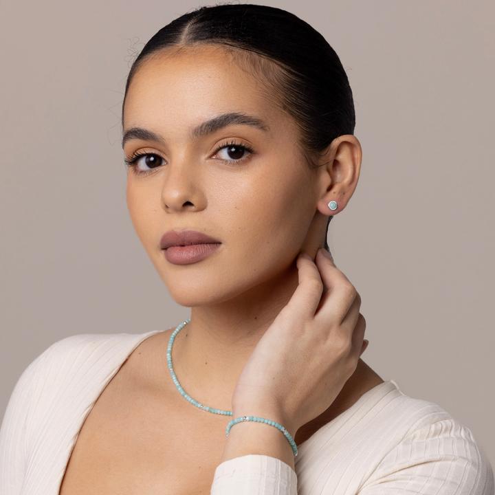 Immagine prodotto Balibay Panja Damen Ohrstecker mit Amazonit Steinen & Silber (Amazonite, Argento 925)