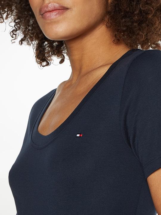 Immagine prodotto Tommy Hilfiger Donna Slim New Cosy C-nk Ss S/S Knitted Top, Desert Sky, S (S)