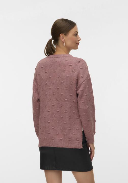 Image du produit Mamalicious Normal geschnitten Rundhals Gerippte Ärmelbündchen Tief angesetzte Schulter Pullover Strickpullover (L)