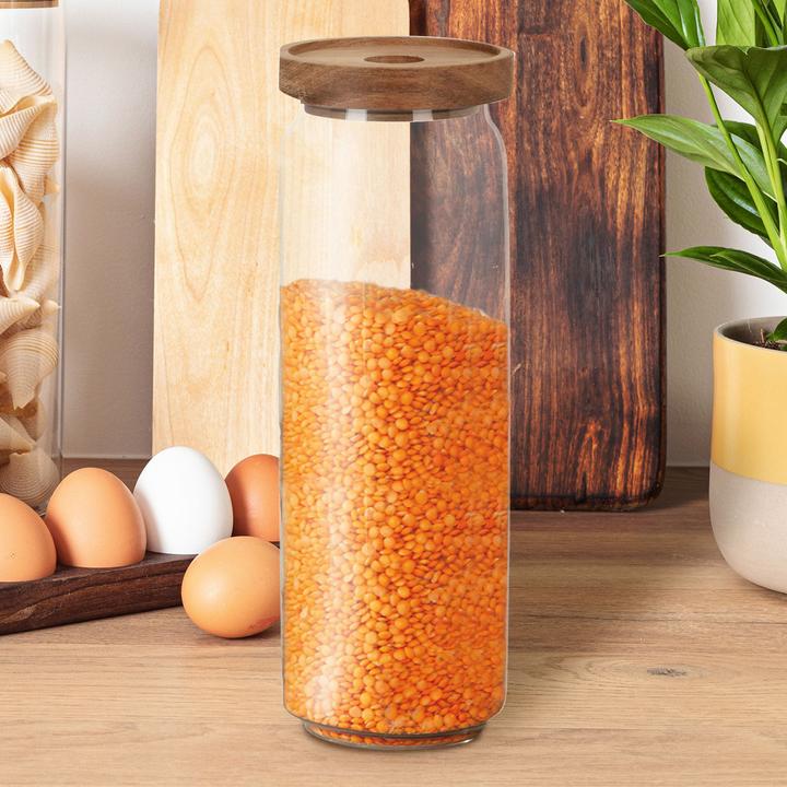 Produktbild Casativo Vorratsglas mit Deckel aus Akazienholz, 1300 ml (1.30 l)