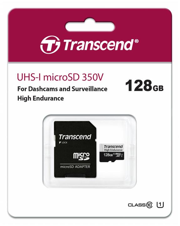 Produktbild Transcend microSDXC 350V 128GB Class 10 UHS-I U1 (128 GB, microSDXC, U1, UHS-I)