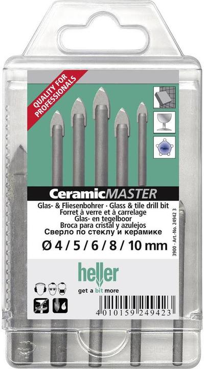 Produktbild Heller Glas- und Fliesenbohrer-Set 5t (10 mm, 4 mm, 5 mm, 6 mm, 8 mm)
