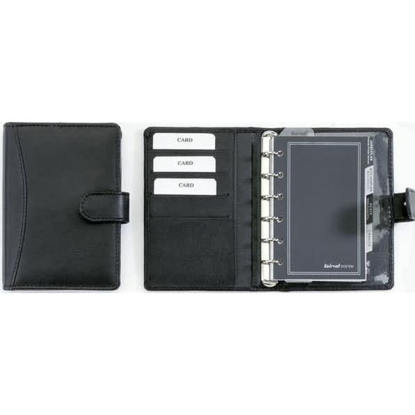 Bind, Agenda, Zeitplaner A7 Leder schwarz (A7, Englisch, Deutsch, Französisch)