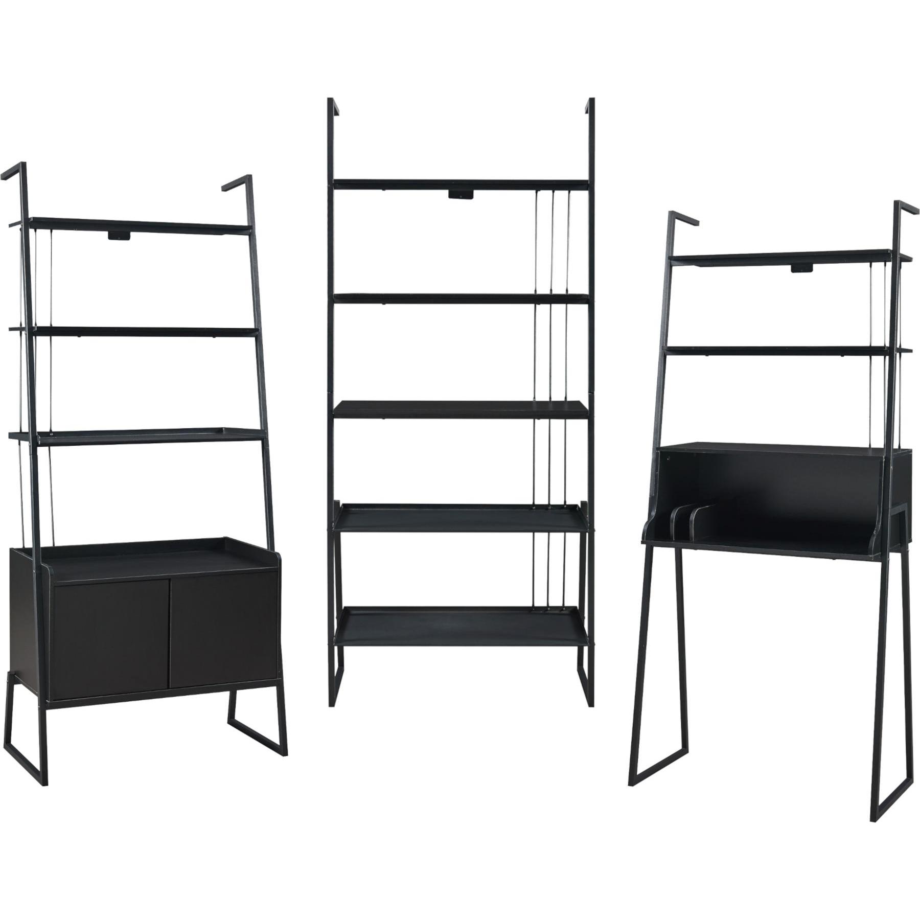 Thumbnail - En.Casa, Schreibtisch, Möbelset Storfjord 3-tlg. 1x Schreibtisch, 2x Leiterregal *87446816*