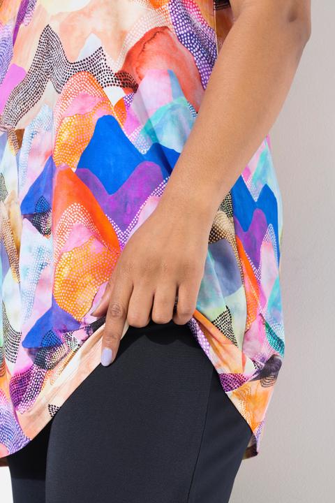 Actual product image Ulla Popken Abstract Print Short Sleeve Slinky Tunic (54)