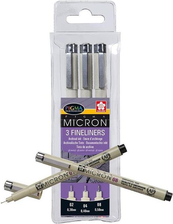 Produktbild Sakura Pigma Micron (Schwarz, 3 x)