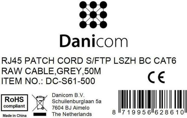 Produktbild Dsit CAT 6 Netzwerkkabel LSOH (S/FTP, CAT6, 50 m)