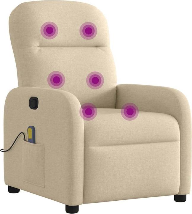 Actual product image vidaXL Massage chair cream fabric