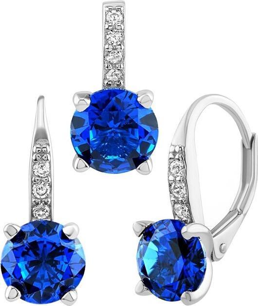Immagine prodotto Silvego Set di gioielli con spinello sintetico in argento Bellino - Orecchini e ciondolo LPS1274SBSP (Pietre sintetiche)