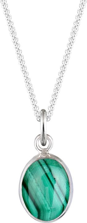 Immagine prodotto Elli Collana Basic Malachite Gemstone Argento 925 Placcato oro (Argento 925, Malachite, 45 cm)