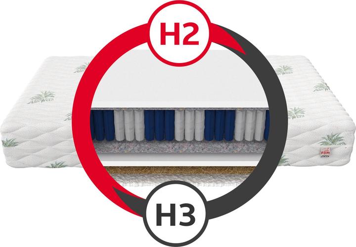 Actual product image Avetoe Matratze 160x200 ERA - 7 Zonen - ALOE VERA - H2/H3 - 24cm (160 x 200 cm, Foam core)
