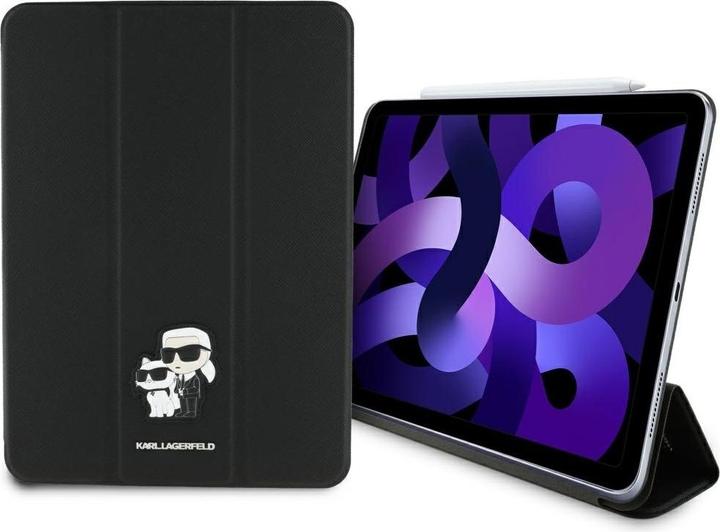 Karl Lagerfeld Saffiano Magnetic Karl & Choupette iPad Air 11 2024 Book Cover Case - Black (Apple iPad Air 11 2024, Apple iPad Air 11 2025, Apple iPad Air 11 2026)