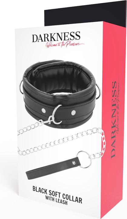 Immagine prodotto Darkness Collare Morbido Nero Con Guinzaglio In Pelle