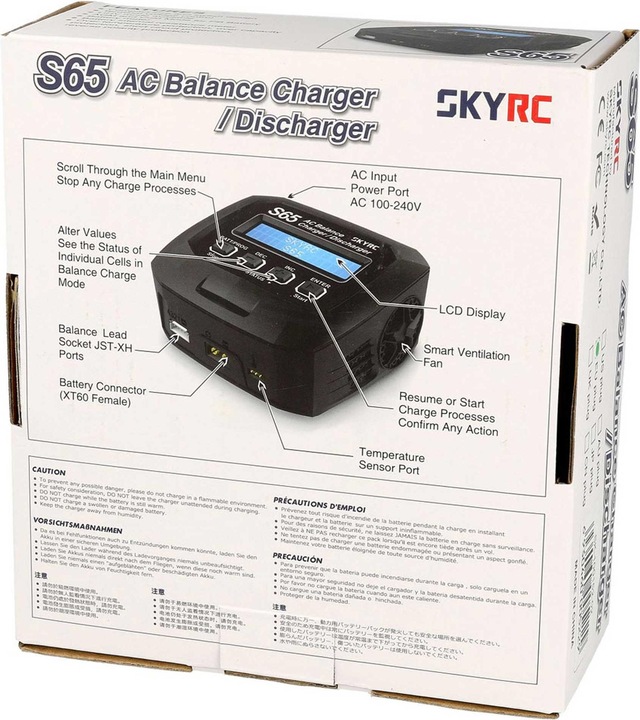 Immagine prodotto SkyRC Caricatore AC S65 AC LiPo 2-4s 6A 65W Scarica 2A 10W