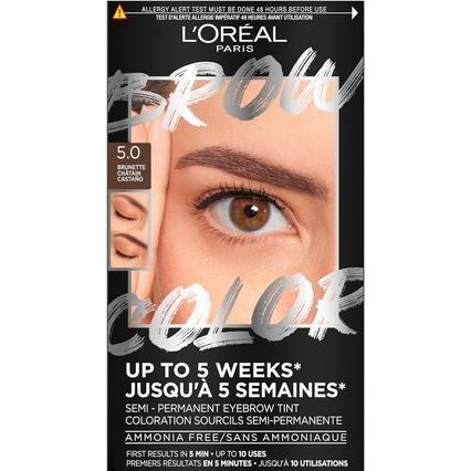 L'Oréal Paris, Augenbrauenpuder, L'Oreal Brow Tint Henna Eyebrow 5.0 Brunette 15Ml (5.0 Brunette)