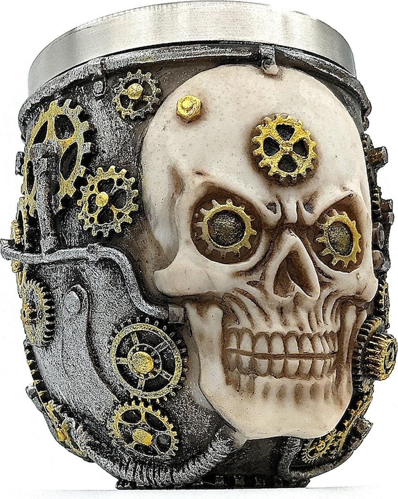 Produktbild Bate Totenkopf Rasierschale mit Bürste einfarbig mit Muster oben