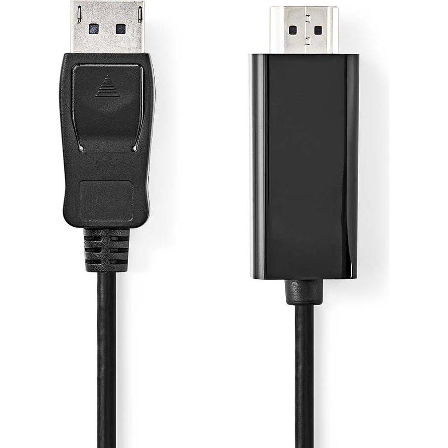 Nedis Displayport-Kabel DisplayPort Stecker HDMI™ Stecker 1080p Vernickelt 3.00 m Rund (3 m, DisplayPort), Video Kabel