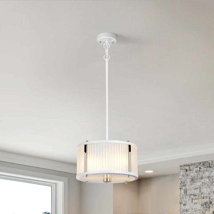 Actual product image Elstead Lighting Corona pendant light E27 double white satinised lacquered, polished (E27)