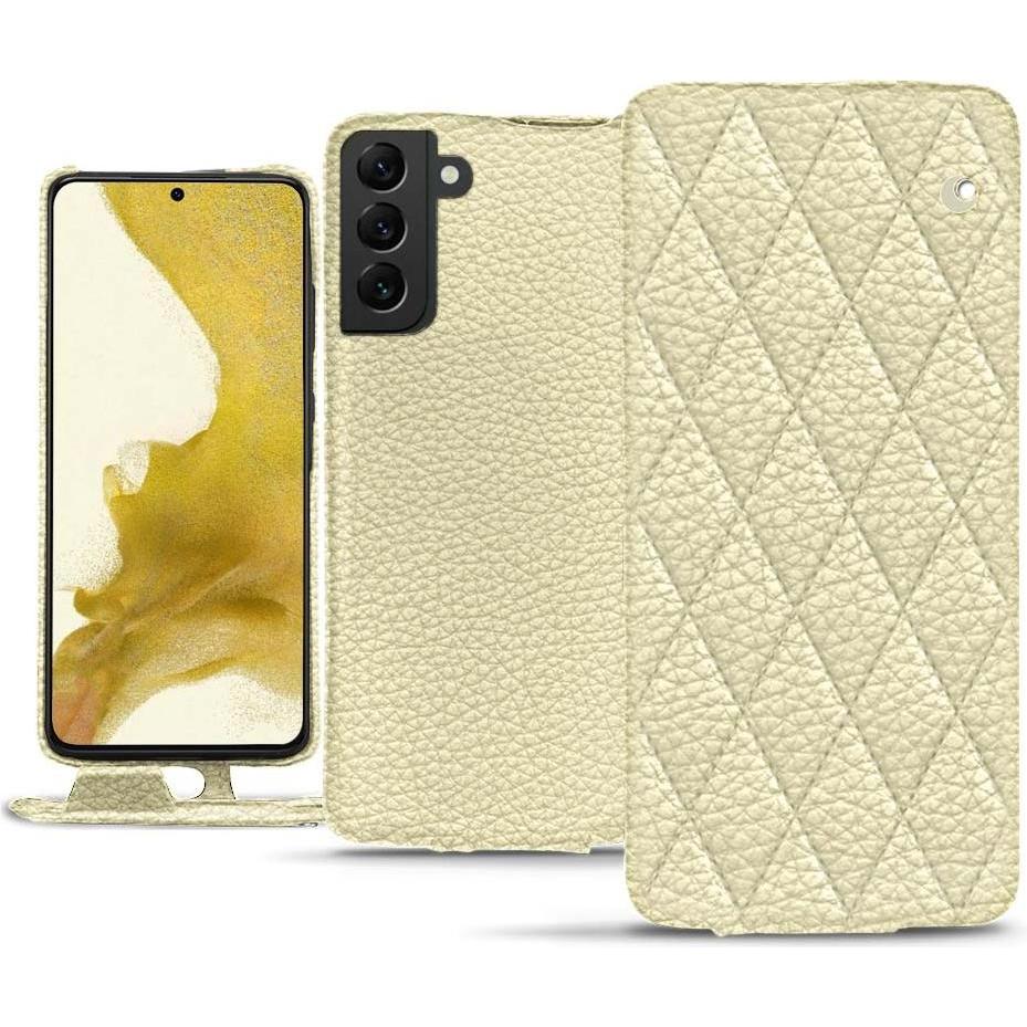 Noreve Lederschutzhülle vertikal (Samsung Galaxy S22), Smartphone Hülle, Beige