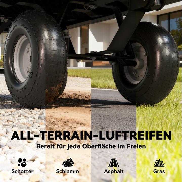 Produktbild Outsunny Gartenwagen Stahl, Oxfordstoff Schwarz