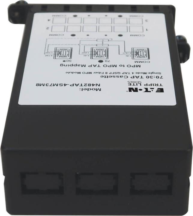 Produktbild Eaton TRIPPLITE Fiber TAP Cassette - Singlemode 8-Fiber MPO to MPO 4monitoring Ports 70/30 Split