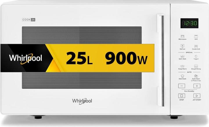 Produktbild Whirlpool MWP 253 W Flache Aufbaumikrowelle mit Grill 25 L 900 W Weiss (25 l)
