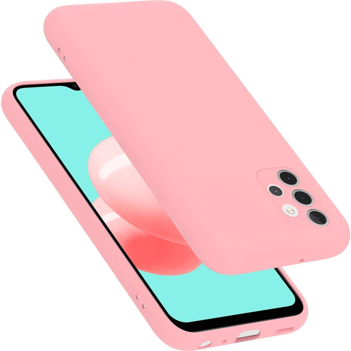 Cadorabo TPU Liquid Silicone Case Cover (Samsung Galaxy A32), Smartphone Hülle, Rosa