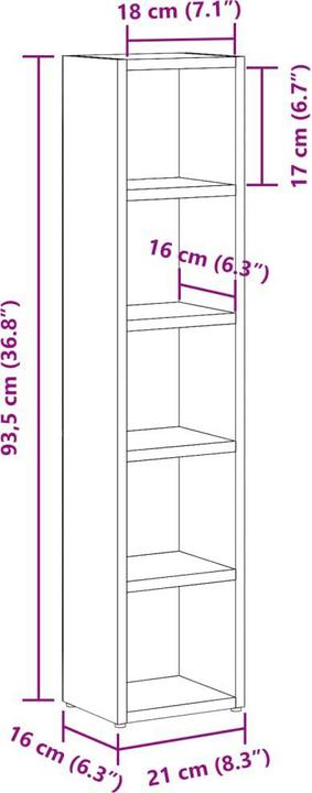 Immagine prodotto vidaXL CD-Regale 2 Stk. -Optik