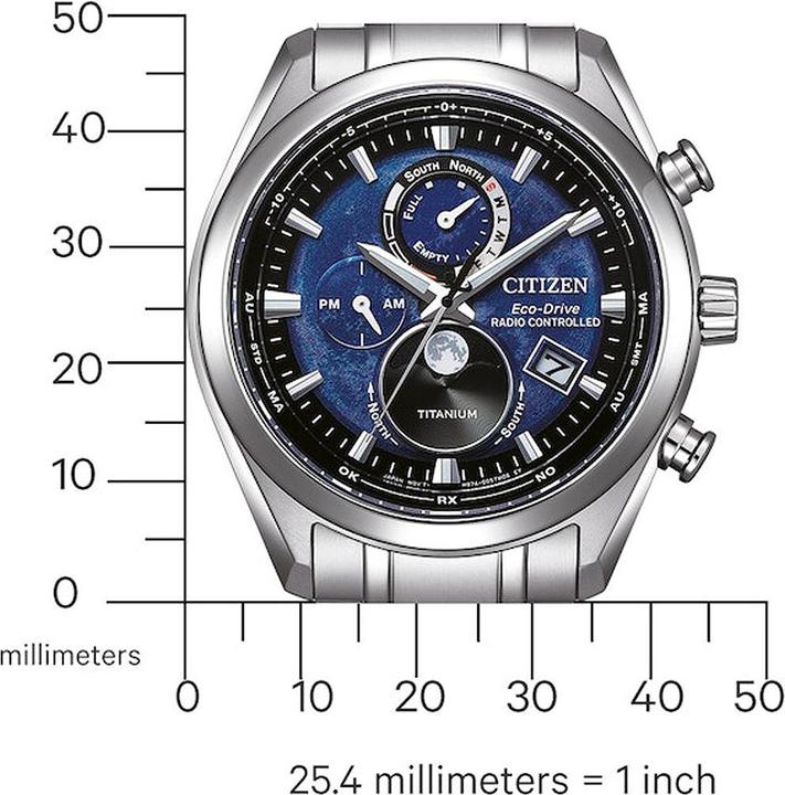 Produktbild Citizen BY1010-81L Eco-Drive Mondphase Titanium Funkuhr 43mm 10ATM (Mondphasenuhr, Funkuhr, 43 mm)