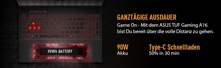 Immagine prodotto ASUS TUF Gaming A16 (16", AMD Ryzen 7 260, 32 GB, 1000 GB, DE)
