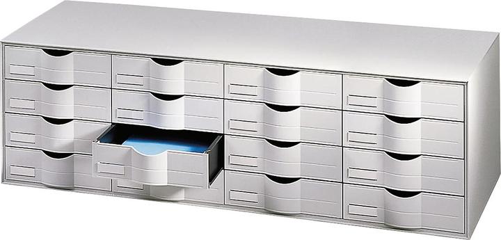 Paperflow Schubladenbox, A4, 12 oder 16 Schübe, Teilauszug, geschlossene Fronten, Griffmulde &amp... (A4)