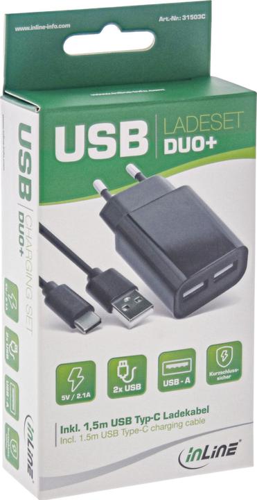 Actual product image InLine USB DUO+ Charging Set (10.50 W)