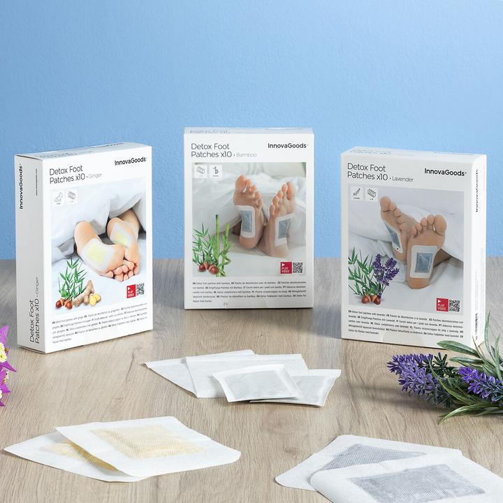 Produktbild InnovaGoods Detox Fusspflaster Lavender 10 Stück (Fussbad)