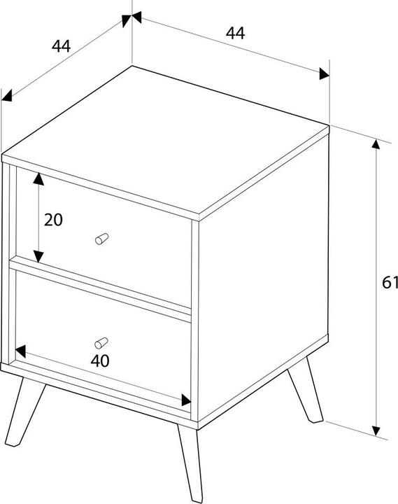 Image du produit Kalune Design Trado avec tiroirs (44 x 44 x 61 cm)