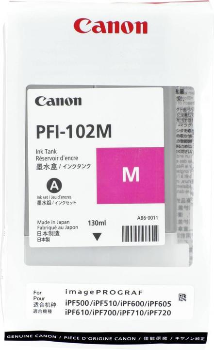 Actual product image Canon Pfi-102m (M)