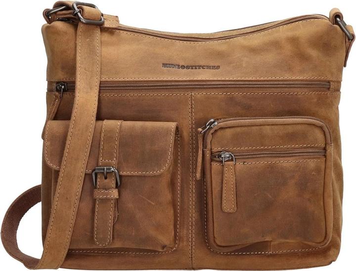 Hide & Stitches Idaho Crossbody Schoudertas - 100% Leder - Bruin - 100% Leer