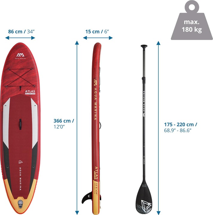 Produktbild Aqua Marina Advanced All-Around iSUP ATLAS (12')