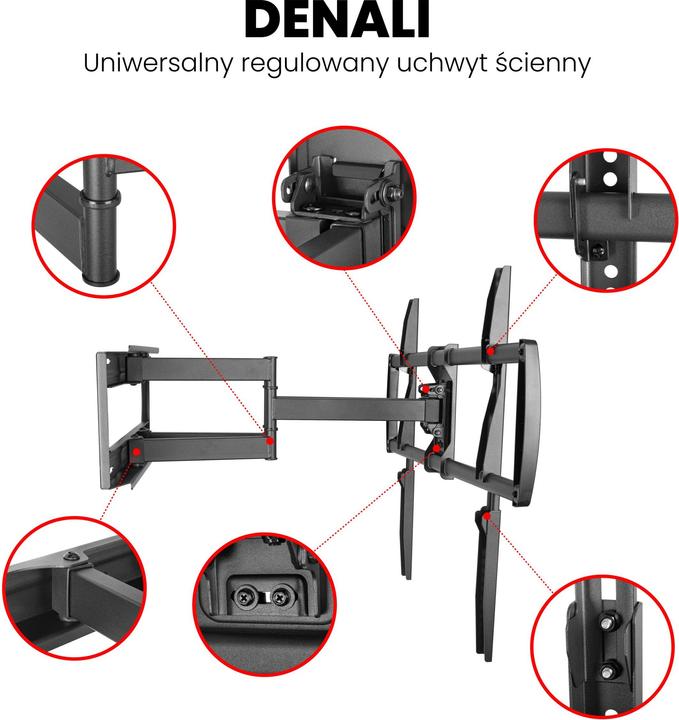 Actual product image Montiss Montis Uchwyt TV „DENALI” 37 - 105 MT162 2 67 m (105 ) Schwarz (Wall, 75 kg, 37" - 105")