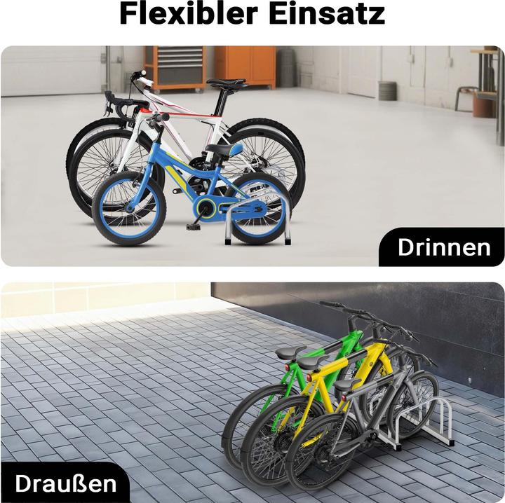 Actual product image Toboli Bicycle Stand for 3 Bikes Multiple Rack Made of Galvanised Steel for Indoor and Outdoor