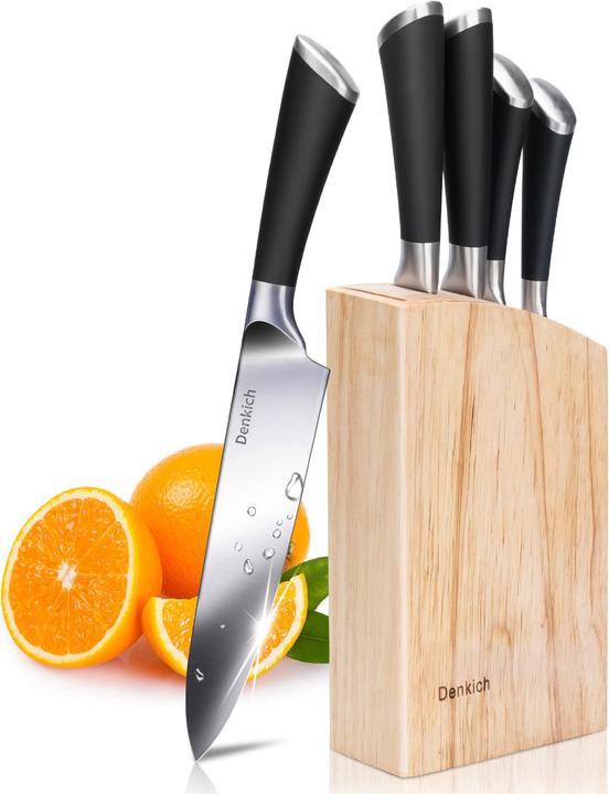 Actual product image Denkich Knife block with knife set, 6 pieces