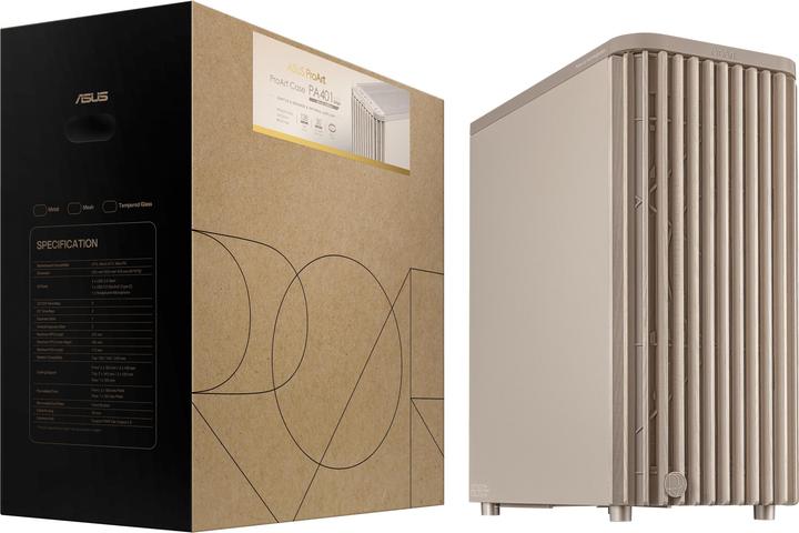 Produktbild ASUS ProArt PA401 Wood Edition Beige - Metal Panel (ATX, mATX, Mini-ITX)