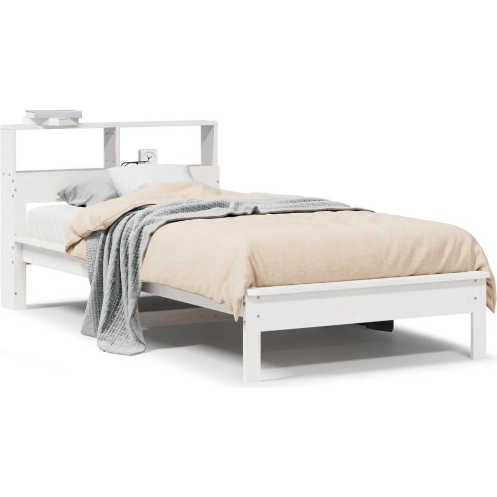 VidaXL, Bett, Massivholzbett Holzbett Bett Doppelbett ohne Matratze Weiss 140x200cm (140 x 200 cm)