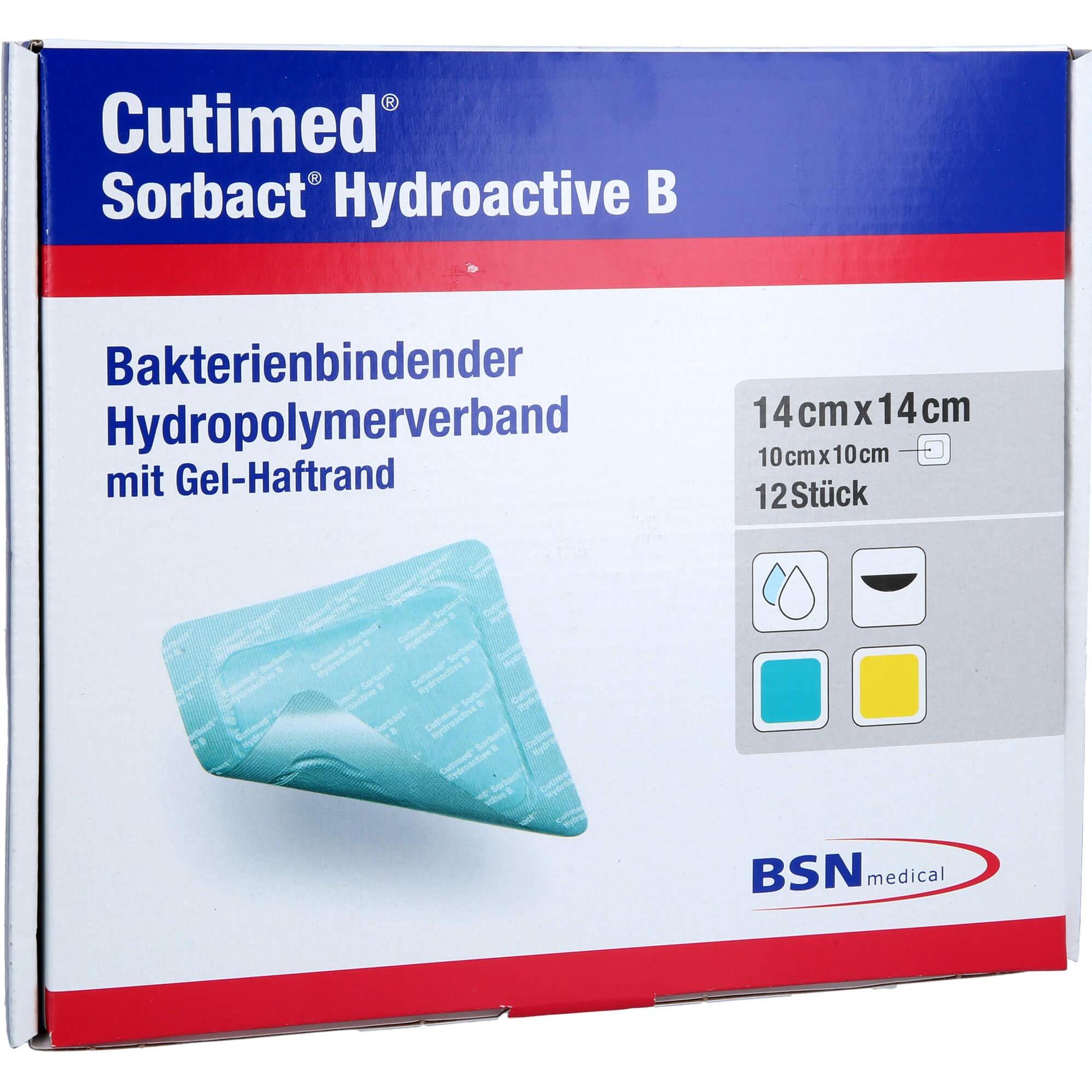 BSN, Verbandsmaterial, Cutimed Sorbact Hydroactive B 14x14cm, 12 St KOM
