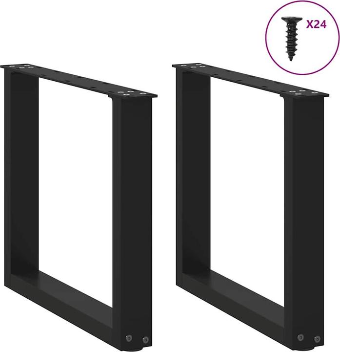 Immagine prodotto vidaXL Gambe del tavolino a U 2 pezzi nero 60x(72-73) cm gamba del tavolo in acciaio