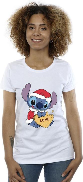 Produktbild Disney Lilo And Stitch Christmas Love Biscuit TShirt (L)