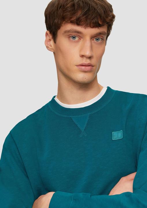 Produktbild s.Oliver Sweatshirt Sweatshirt mit Garment Dye und Logo-Detail (L)