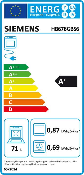 Energie-Label Siemens HB678GBS6