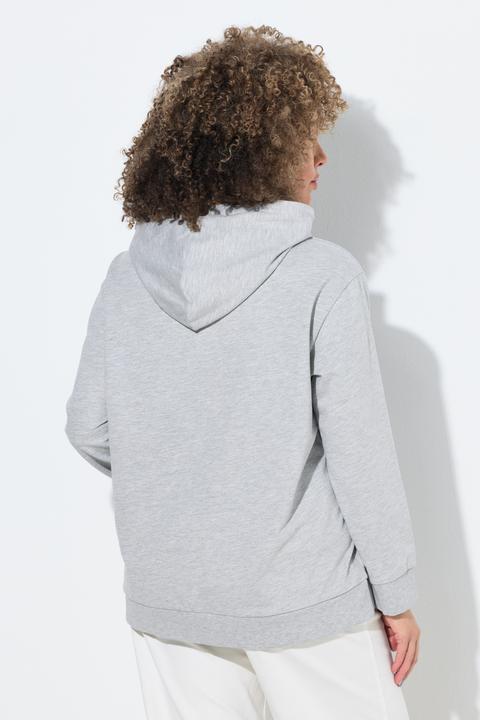 Image du produit Ulla Popken Sweat-shirt à capuche, manches longues et message imprimé (62)