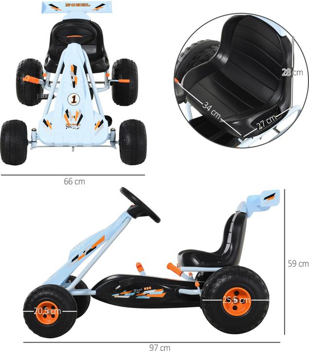 Actual product image Homcom Kids Go-Kart with Handbrake