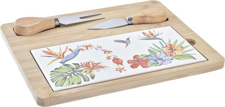 Image du produit DKD Home Decor Käsebrett Bambus Steingut 24,5 x 20 x 1,2 cm (4 Stück)